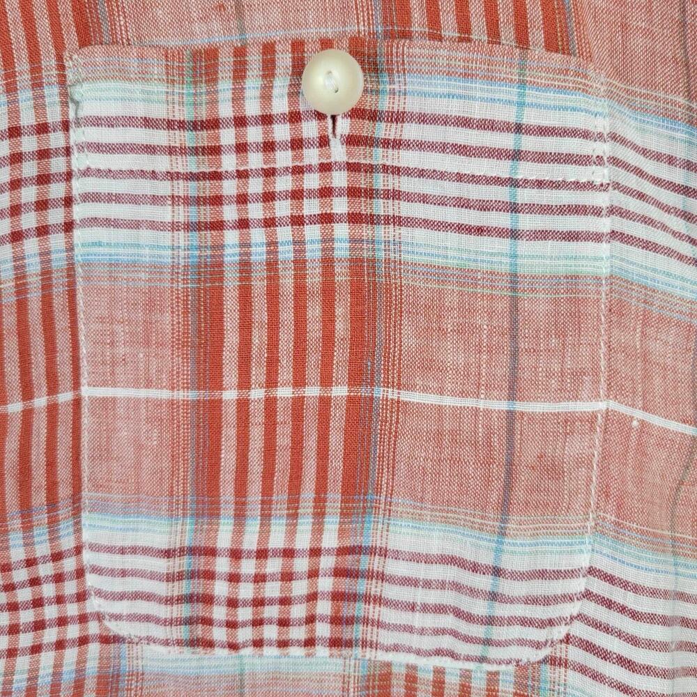 Tommy Bahama Shirt Men's Button Up Size L Plaid Linen Resort Wear Short Sleeve - Picture 7 of 9